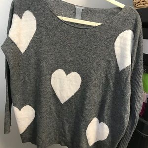 Charlotte Russe adorable heart sweater in gray!
